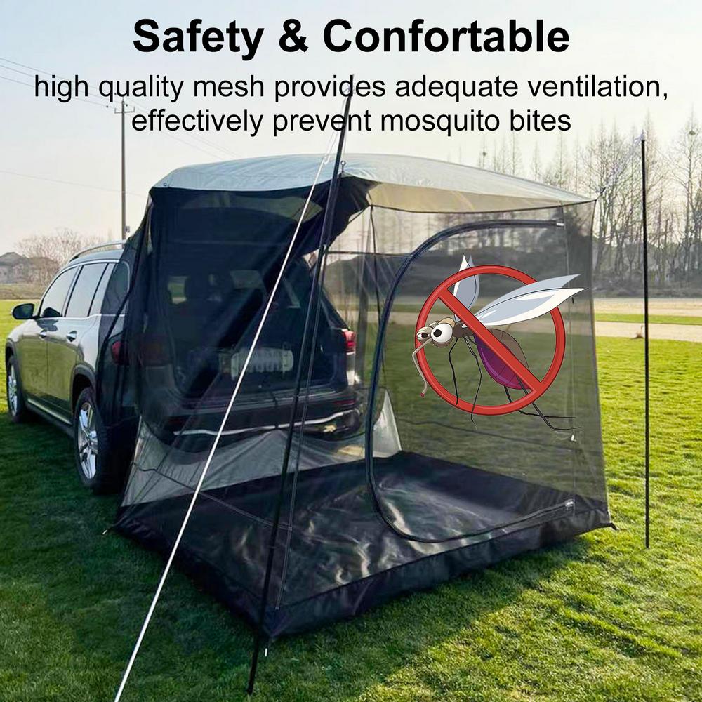 Cheap Goat Tents Car Rear Tent Awning With Mesh Durable Tailgate Tents With Net Rear Tent With Net Roof Top Tent Camping For Car Camping   